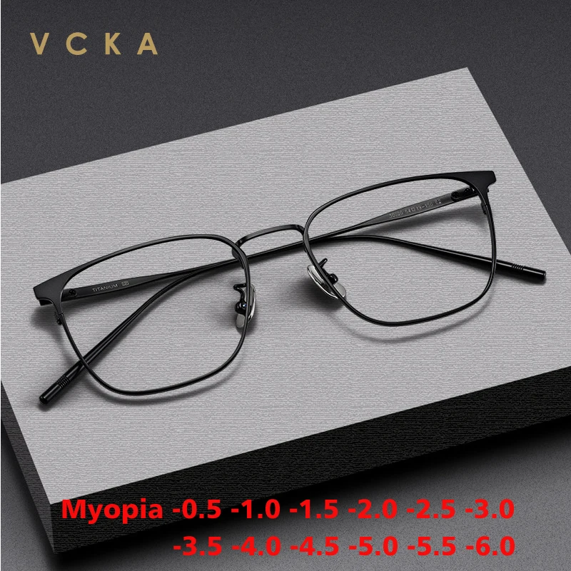 VCKA Vintage Pure Titanium Myopia Eyeglasses Frame Square Men Business Prescription Optical Glasses Luxury Eyewear -0.50 to -10
VCKA Vintage Pure Titanium Myopia Eyeglasses Frame Square Men Business Prescription Optical Glasses Luxury Eyewear -0.50 to -10