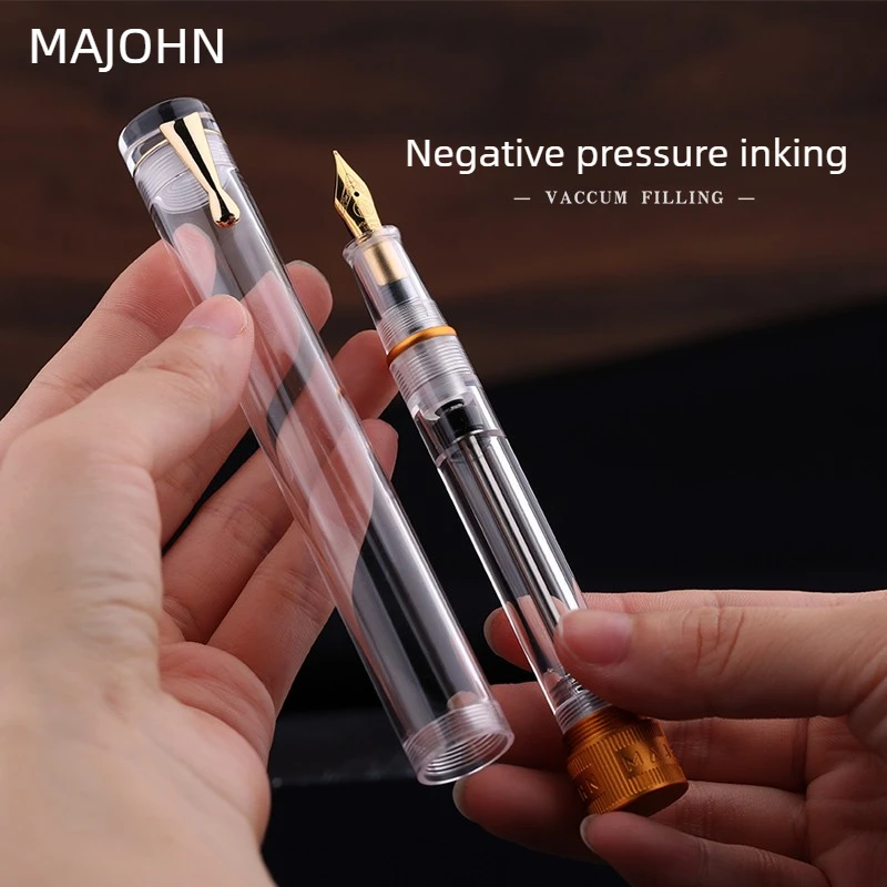 MAJOHN V1 Transparent Resin Demonstration Vacuum Filling Inking Gold-Plated Nib Fountain Pen Office School Supplies Stationery
MAJOHN V1 Transparent Resin Demonstration Vacuum Filling Inking Gold-Plated Nib Fountain Pen Office School Supplies Stationery