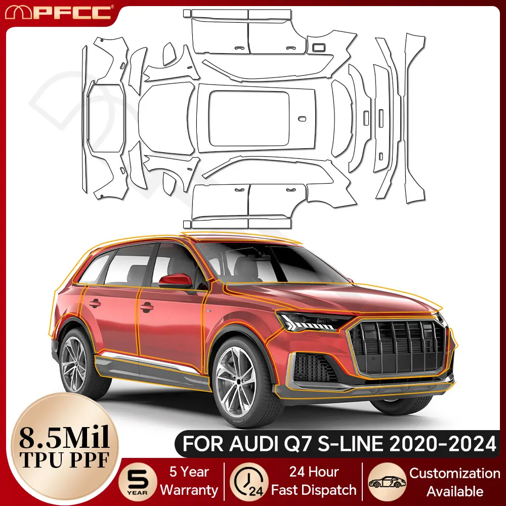 For Audi Q7 S-Line 2020-2024 8.5Mil TPU Paint Protection Film Car Body Bumper Pre-cut PPF Bra Anti-Scratch Clear Kit Resistant
For Audi Q7 S-Line 2020-2024 8.5Mil TPU Paint Protection Film Car Body Bumper Pre-cut PPF Bra Anti-Scratch Clear Kit Resistant