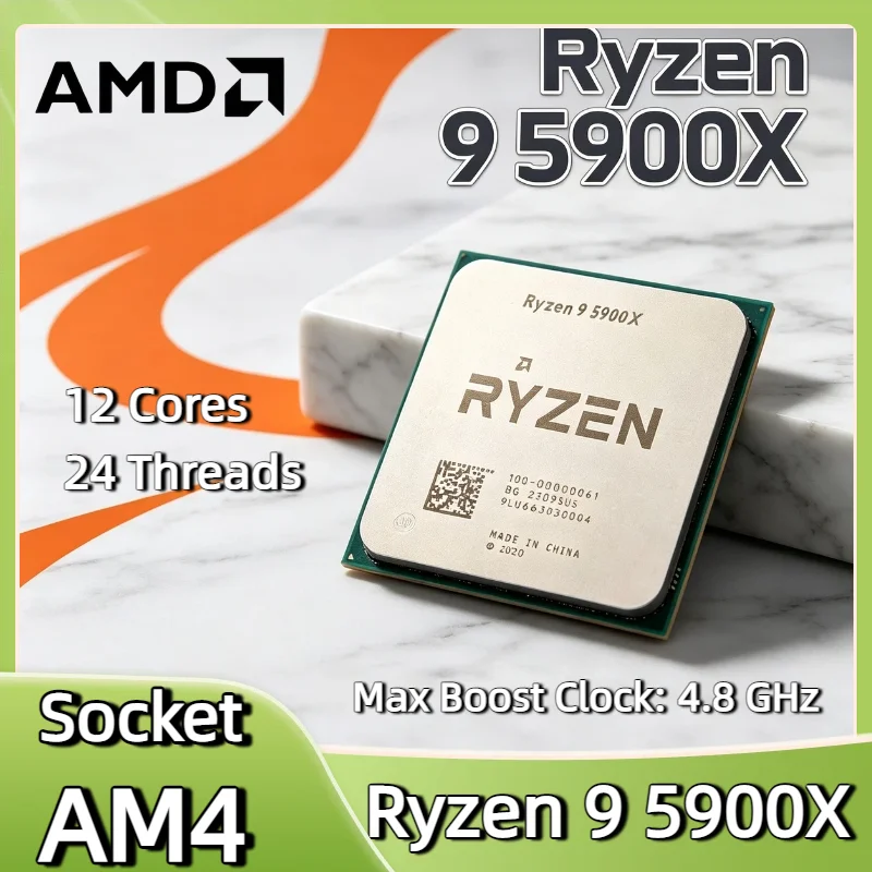 AMD Ryzen 9 5900X Desktop Processor 12C 24T 3.7 4.8GHz 7nm Zen3 AM4 Socket 6MB L2 64MB L3 105W PCIe 4.0 Gaming CPU Tray
AMD Ryzen 9 5900X Desktop Processor 12C 24T 3.7 4.8GHz 7nm Zen3 AM4 Socket 6MB L2 64MB L3 105W PCIe 4.0 Gaming CPU Tray