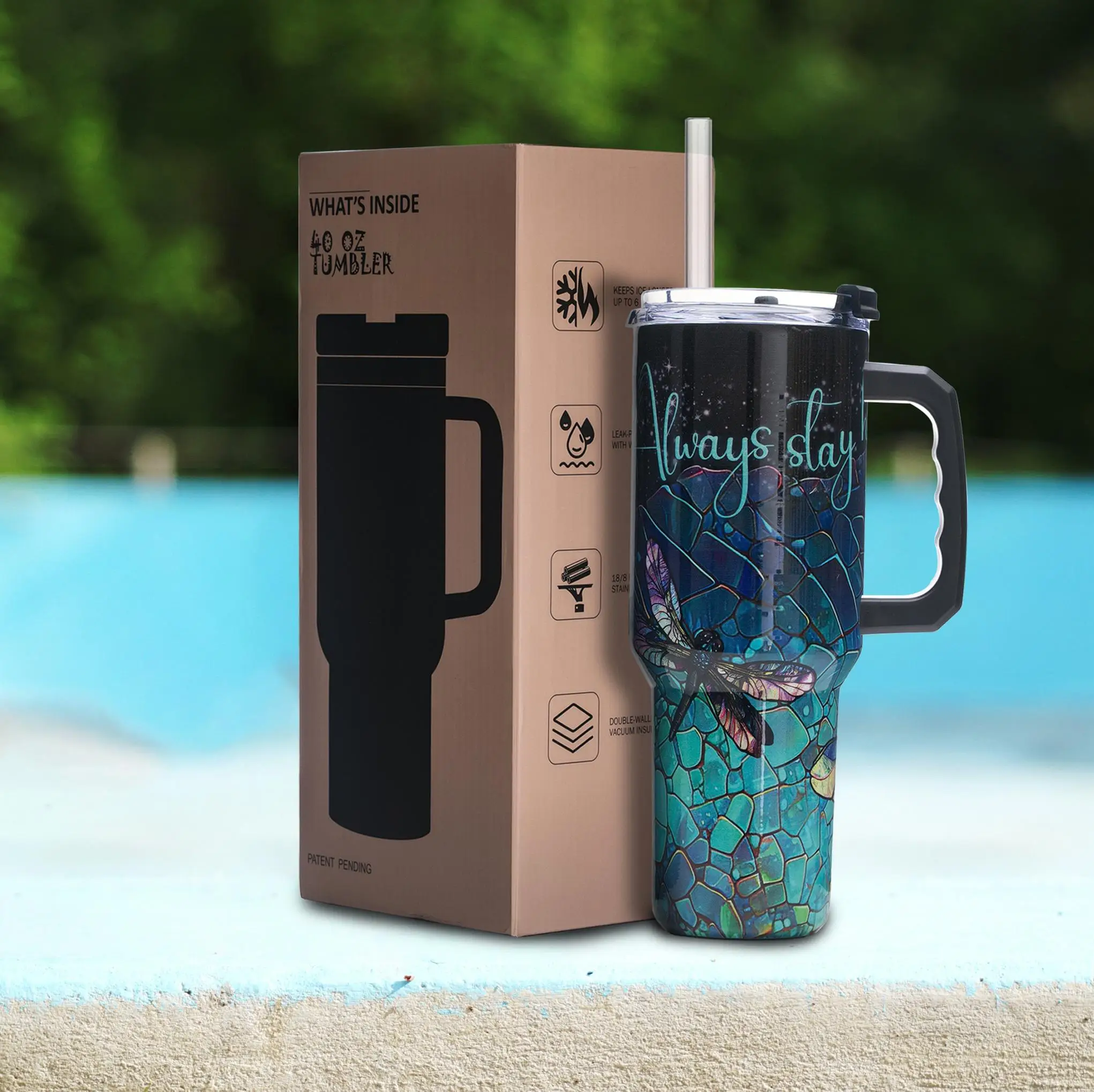 Dragonfly Journey 40oz Stainless Steel Tumbler with Straw, Leakproof Lid, Handle, Wide Mouth and Vacuum Insulation, Gift for Aun
Dragonfly Journey 40oz Stainless Steel Tumbler with Straw, Leakproof Lid, Handle, Wide Mouth and Vacuum Insulation, Gift for Aun