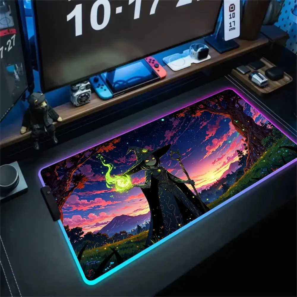 RGB Mouse pad Magic witch art rendering Gaming mat rubber anti-slip Desk Mat LED glow game keypad mousepad pc accessories
RGB Mouse pad Magic witch art rendering Gaming mat rubber anti-slip Desk Mat LED glow game keypad mousepad pc accessories