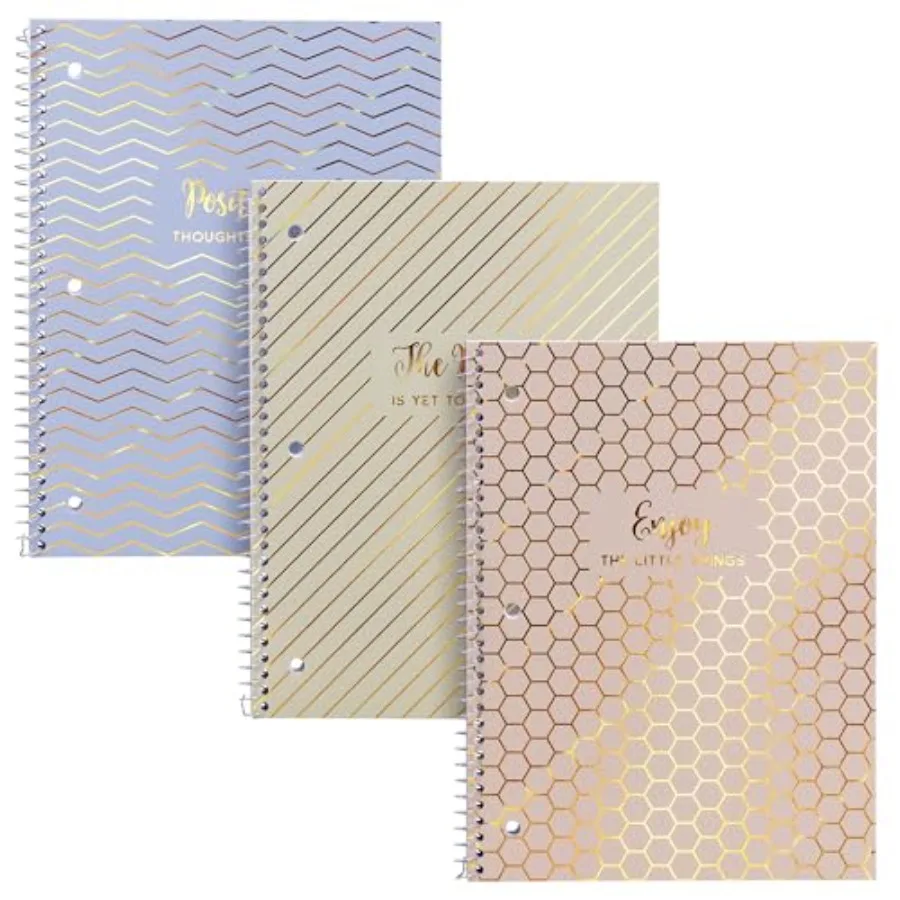 Single Subject Spiral Bound Notebooks with 100 Pages of 3 Hole-Punched 80GSM Lined Paper with Perforated Edges 10.5 x 8in 3-Pac
Single Subject Spiral Bound Notebooks with 100 Pages of 3 Hole-Punched 80GSM Lined Paper with Perforated Edges 10.5 x 8in 3-Pac