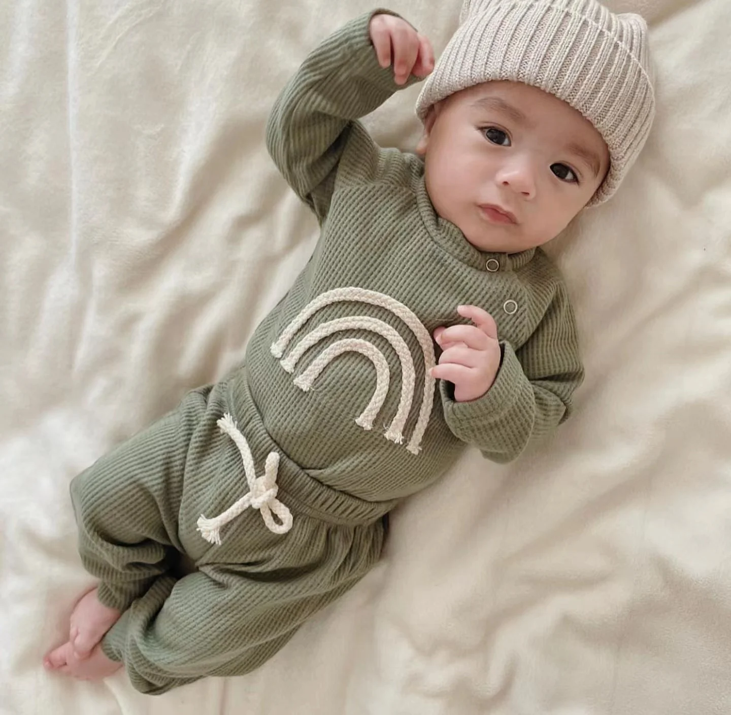 Spring Infant Newborn Baby Girls Boys 2Pcs Clothes Set 100% Cotton Rainbow Long Sleeve Pocket Bodysuits Pants Outfit Set
Spring Infant Newborn Baby Girls Boys 2Pcs Clothes Set 100% Cotton Rainbow Long Sleeve Pocket Bodysuits Pants Outfit Set