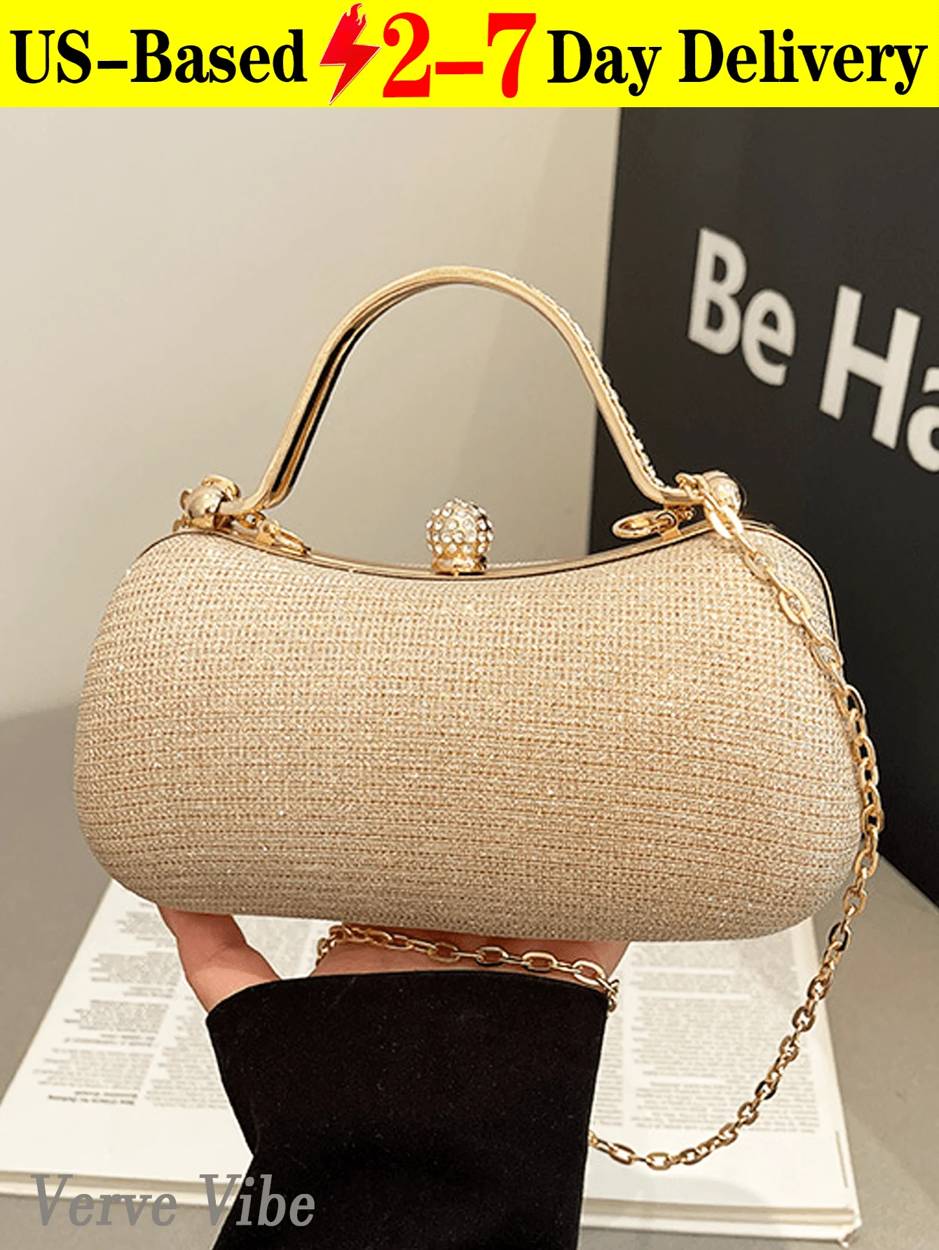 Glitter Rhinestone Box Clutch Evening Bag With Chain Strap For Party Wedding Prom
Glitter Rhinestone Box Clutch Evening Bag With Chain Strap For Party Wedding Prom