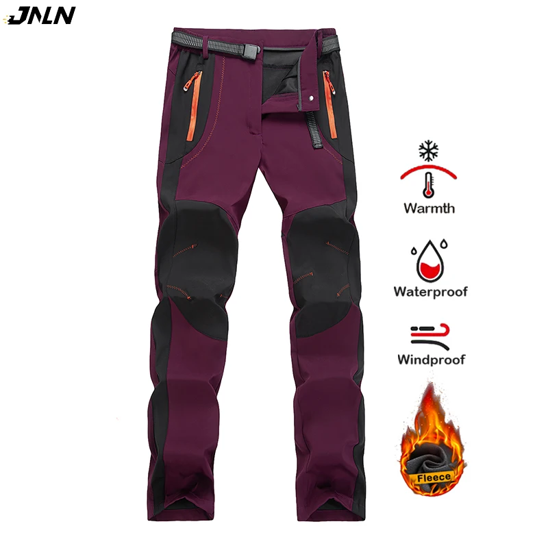 JNLN Women Winter Fleece Pants Warm Waterproof Hiking Pants Outdoor Camping Climbing Skiing Soft Shell Windproof Rain Trousers 
JNLN Women Winter Fleece Pants Warm Waterproof Hiking Pants Outdoor Camping Climbing Skiing Soft Shell Windproof Rain Trousers