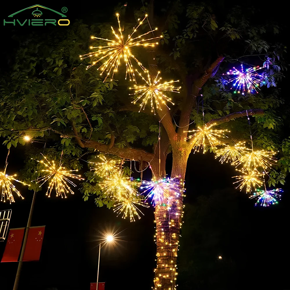 Solar Fireworks Light LED Fairy Lamp Outdoor Waterproof 8-Mode 17Key Remote Control Suspended Garden Tree Christmas Decoration
Solar Fireworks Light LED Fairy Lamp Outdoor Waterproof 8-Mode 17Key Remote Control Suspended Garden Tree Christmas Decoration