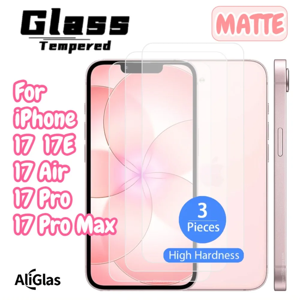 3 Pack For iPhone 17 Pro Max Series Matte Tempered Glass Film Anti-Shatter For iPhone 17 Air 17 Pro 17E Screen Protective Films
3 Pack For iPhone 17 Pro Max Series Matte Tempered Glass Film Anti-Shatter For iPhone 17 Air 17 Pro 17E Screen Protective Films
