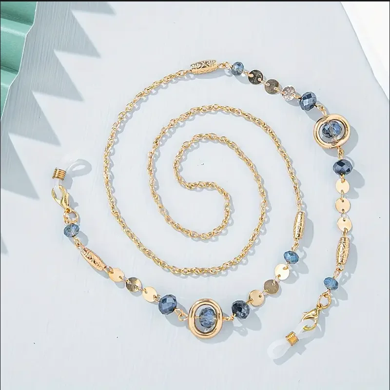 Metal Chain Rhinestone Glasses Hanging Chain Women's High Quality Non-Falled Ocean Blue Anti-Loss Anti-Slip Neck Glasses Hanging
Metal Chain Rhinestone Glasses Hanging Chain Women's High Quality Non-Falled Ocean Blue Anti-Loss Anti-Slip Neck Glasses Hanging