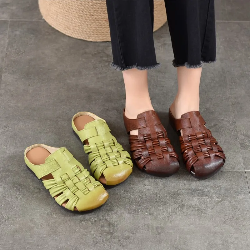2026 Hand Woven Genuine Leather Outdoor Flat Slippers Summer New Casual Round Toe Soft Soled Women's Slides
2026 Hand Woven Genuine Leather Outdoor Flat Slippers Summer New Casual Round Toe Soft Soled Women's Slides