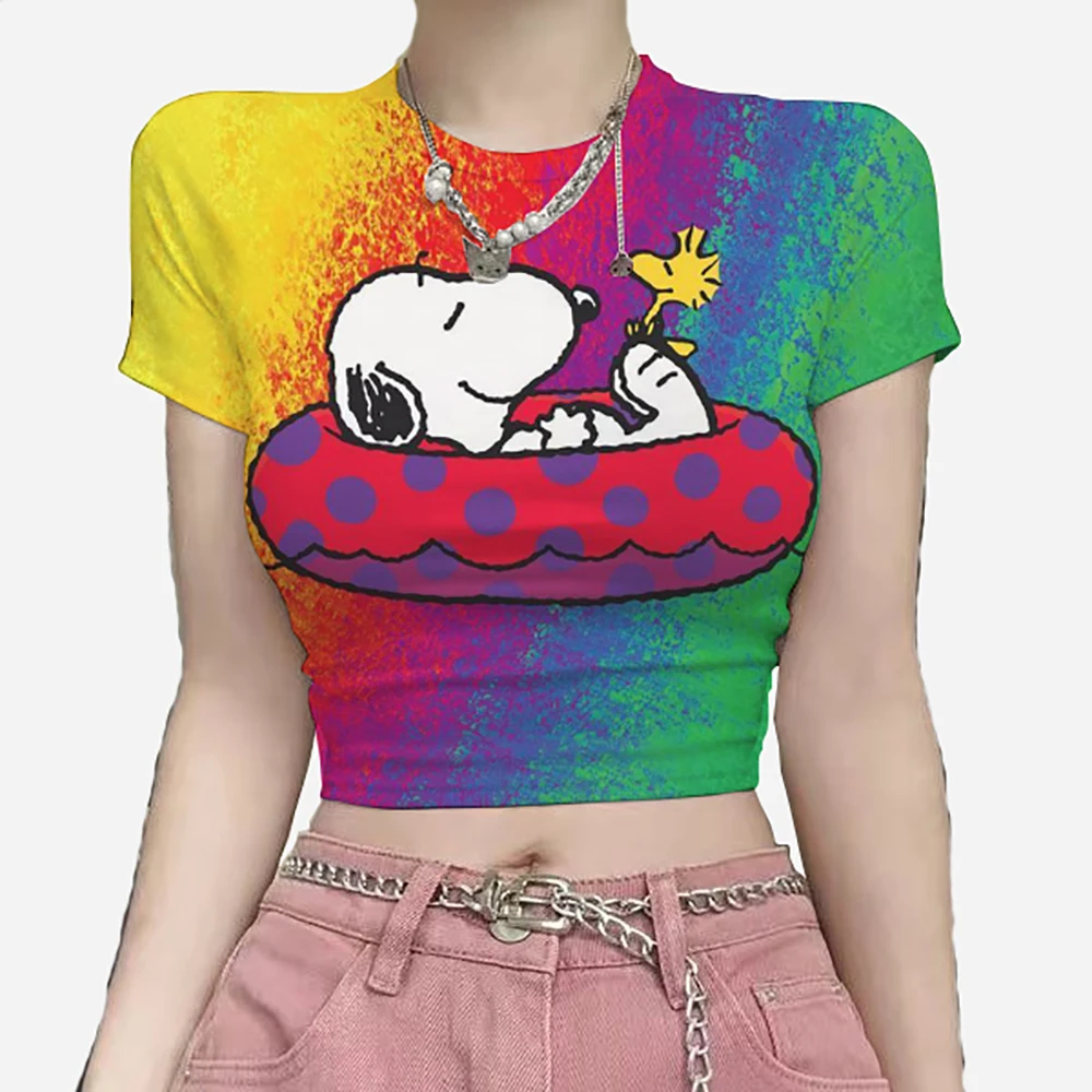 Базовая облегающая футболка с короткими рукавами и принтом Snoopy для женщин, повседневный летний минималистичный женский стильный топ с круглым вырезом
Базовая облегающая футболка с короткими рукавами и принтом Snoopy для женщин, повседневный летний минималистичный женский стильный топ с круглым вырезом
