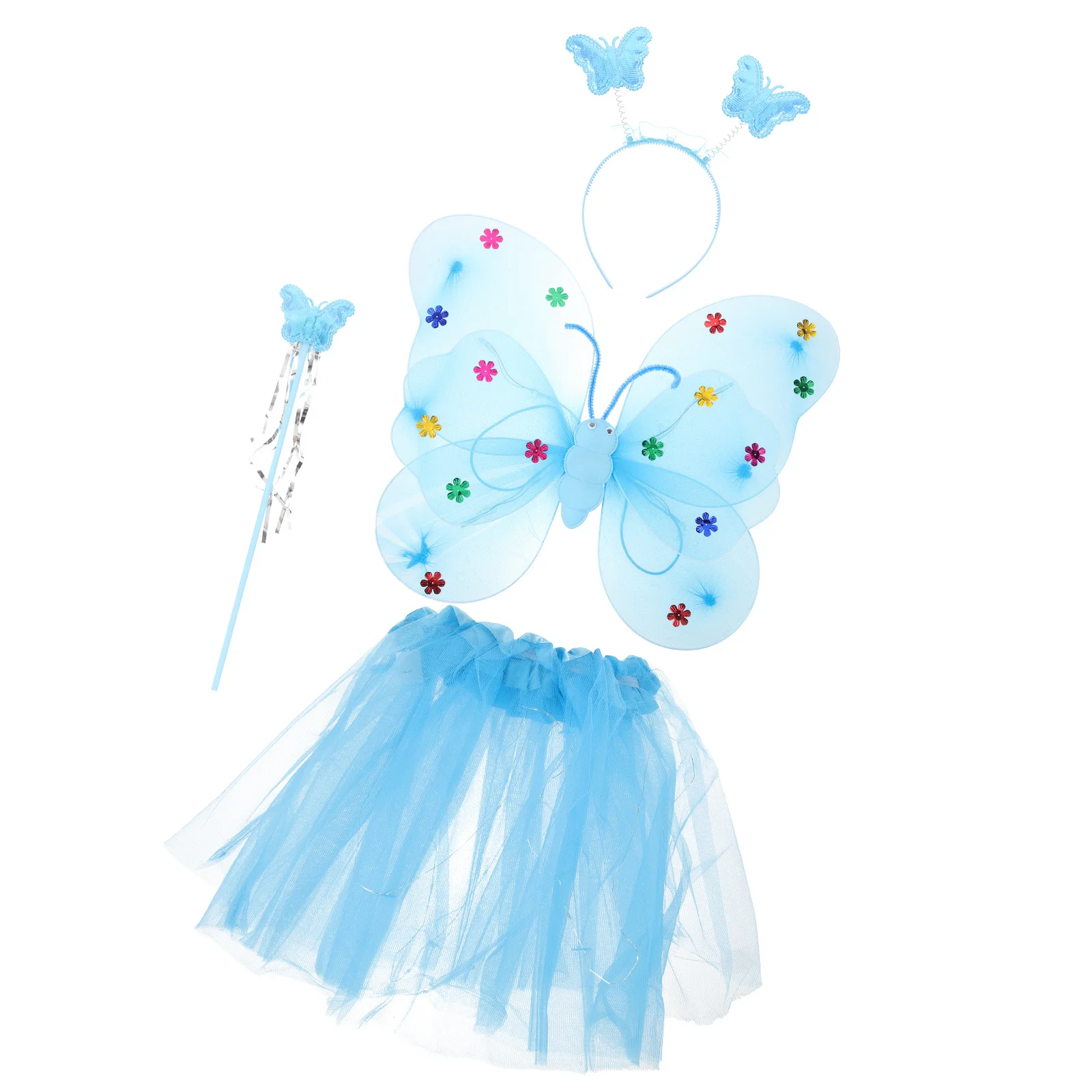 4 Pcs Double Layer Glowing Butterfly Wings Princess Costumes for 
4 Pcs Double Layer Glowing Butterfly Wings Princess Costumes for