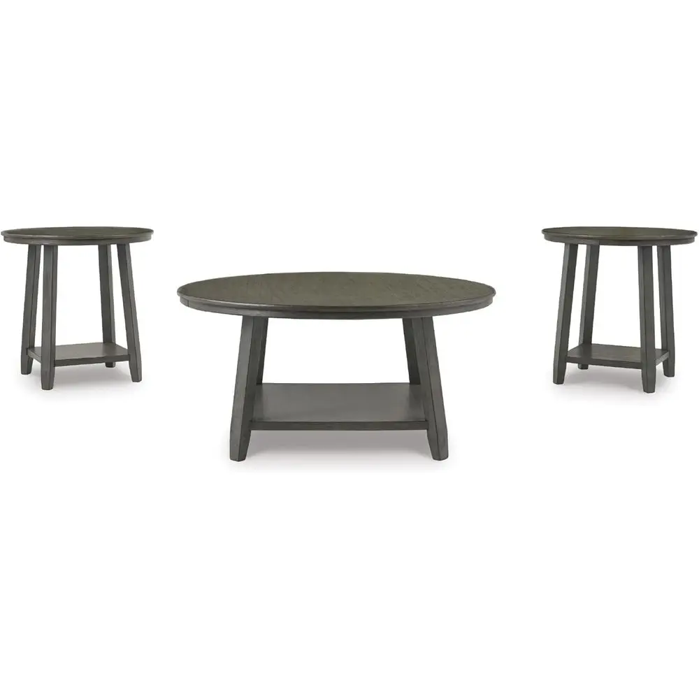 3-Piece Neutral Table Set with Coffee Table and 2 End Tables in Grayish Brown
3-Piece Neutral Table Set with Coffee Table and 2 End Tables in Grayish Brown