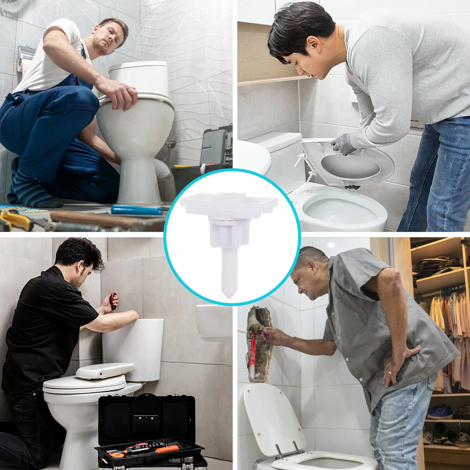 4Sets Heavy-Duty Toilet Seat Hinge Fixing Kit Stainless Steel Bolt Screw Replacement Parts for Most Seats Bathroom Accessories
4Sets Heavy-Duty Toilet Seat Hinge Fixing Kit Stainless Steel Bolt Screw Replacement Parts for Most Seats Bathroom Accessories