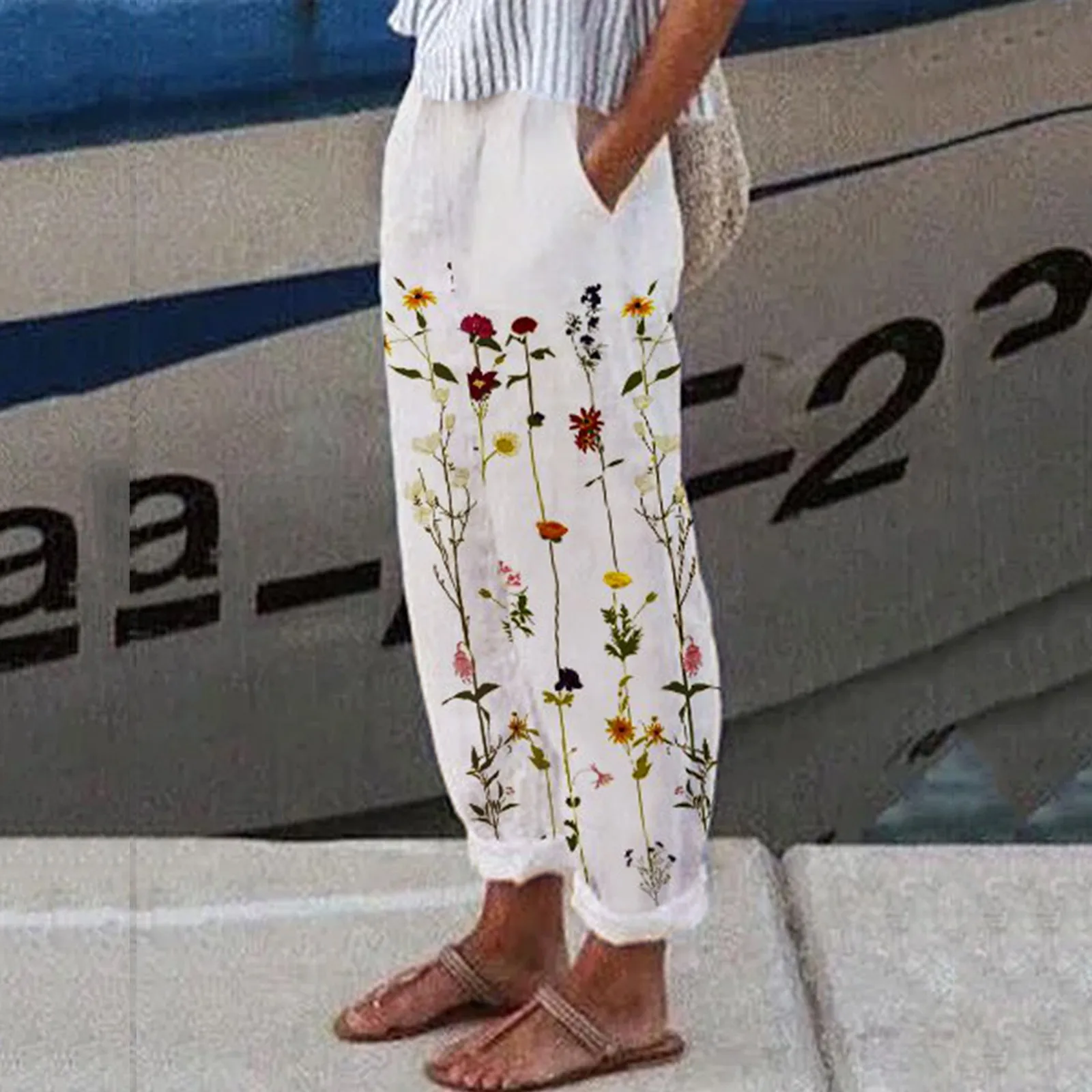 Vintage Summer Cotton Linen Pants Women Loose High Waist Boho Floral Print Long Straight Wide Leg Trousers Pockets Harem Pants
Vintage Summer Cotton Linen Pants Women Loose High Waist Boho Floral Print Long Straight Wide Leg Trousers Pockets Harem Pants