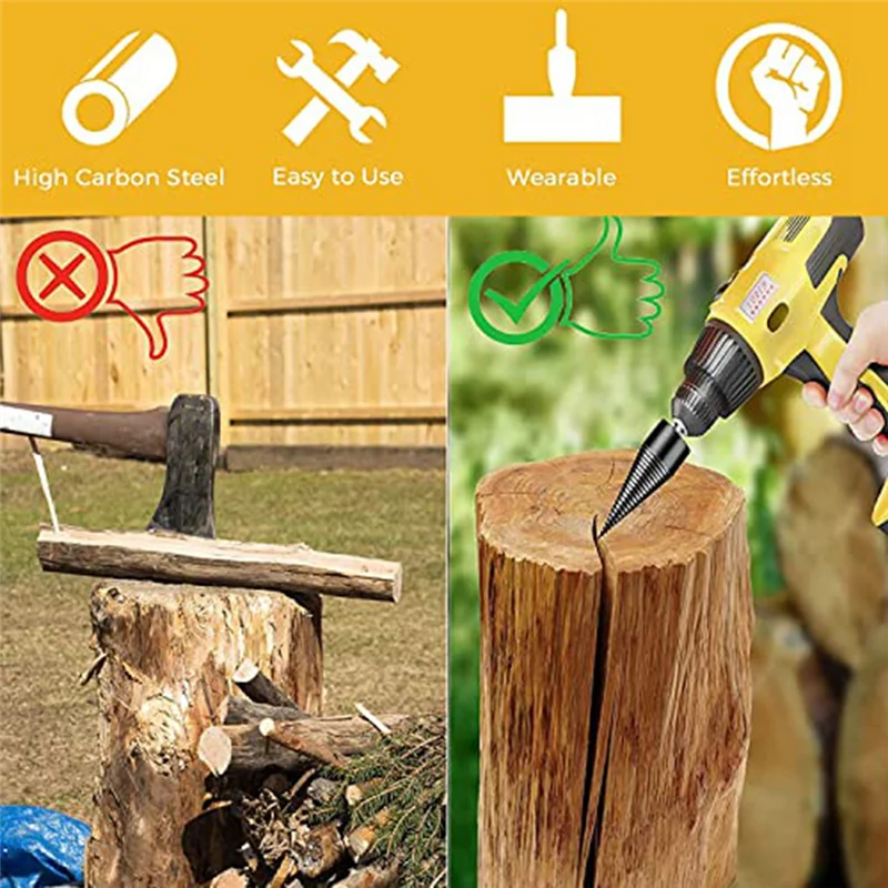 Firewood Splitter Simple Wood Splitter Heavy-Duty Electric Drill Screwdriver Firewood Splitter Bit-B61B 
Firewood Splitter Simple Wood Splitter Heavy-Duty Electric Drill Screwdriver Firewood Splitter Bit-B61B