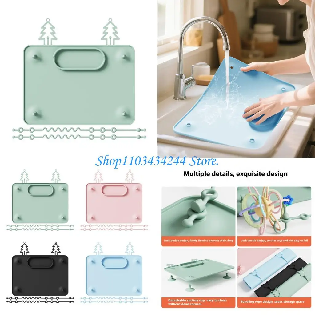 Toddler Silicone Placemat Suction Cup Design For Secure Meals Dishwasher Safe Portable Feeding Mat With Teether Rope
Toddler Silicone Placemat Suction Cup Design For Secure Meals Dishwasher Safe Portable Feeding Mat With Teether Rope