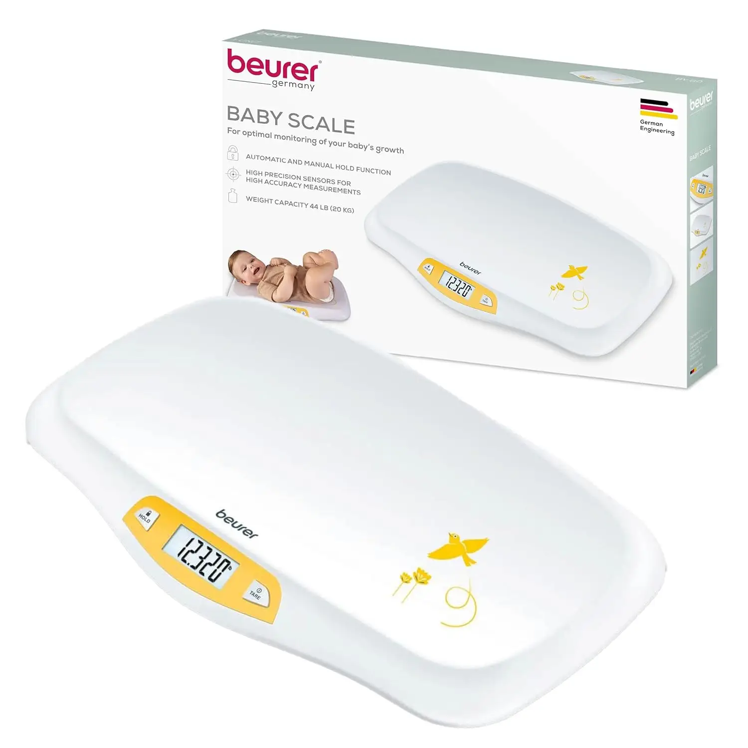 Digital Baby Scale for Newborns, Weighs Up to 44 lbs with Hold & Tare, Pet Scale for Cats & Dogs
Digital Baby Scale for Newborns, Weighs Up to 44 lbs with Hold & Tare, Pet Scale for Cats & Dogs