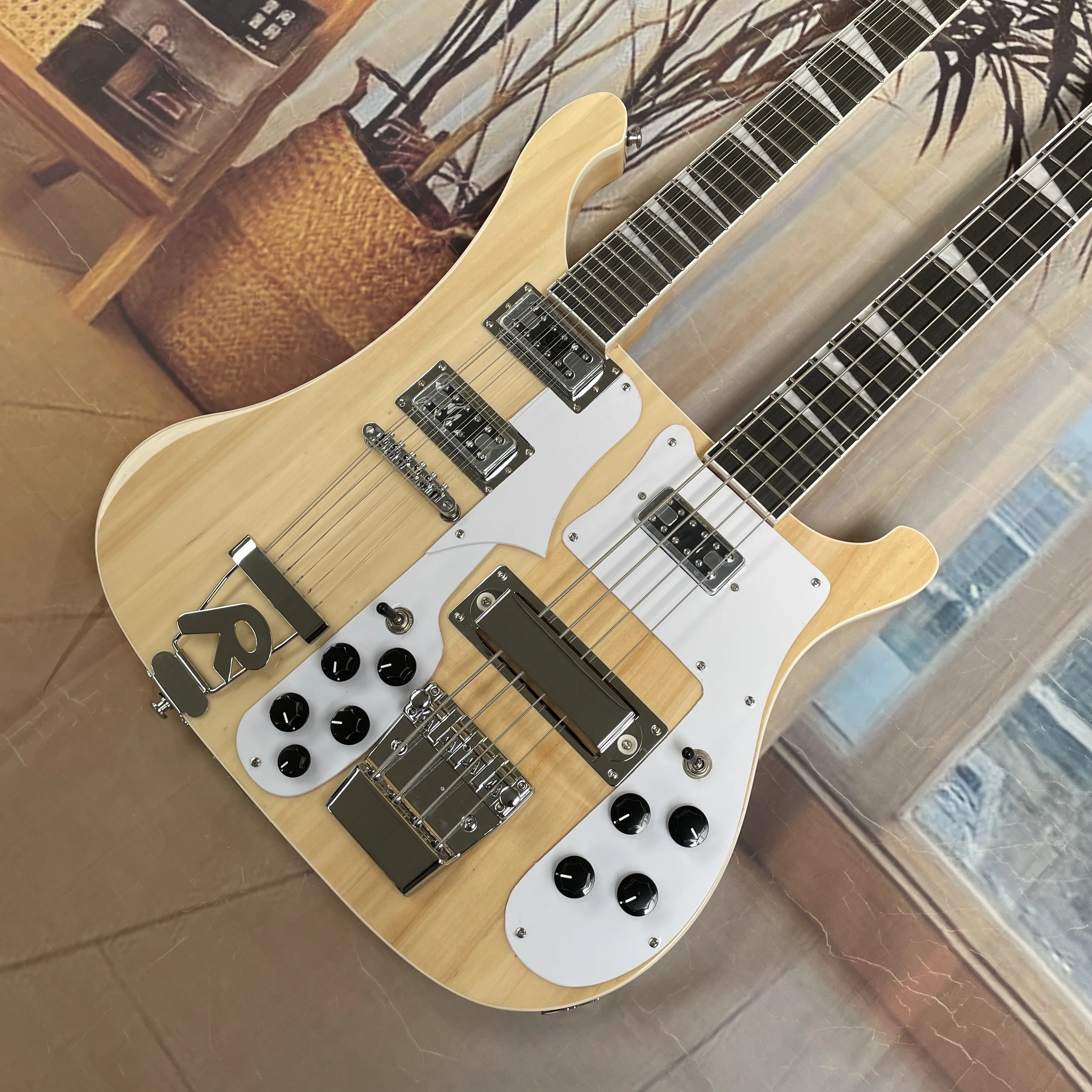 Natural wood color 12+4 electric bass guitar, high gain pickup with rich tone guitars, perfect for rock music lovers guitarra.
Natural wood color 12+4 electric bass guitar, high gain pickup with rich tone guitars, perfect for rock music lovers guitarra.