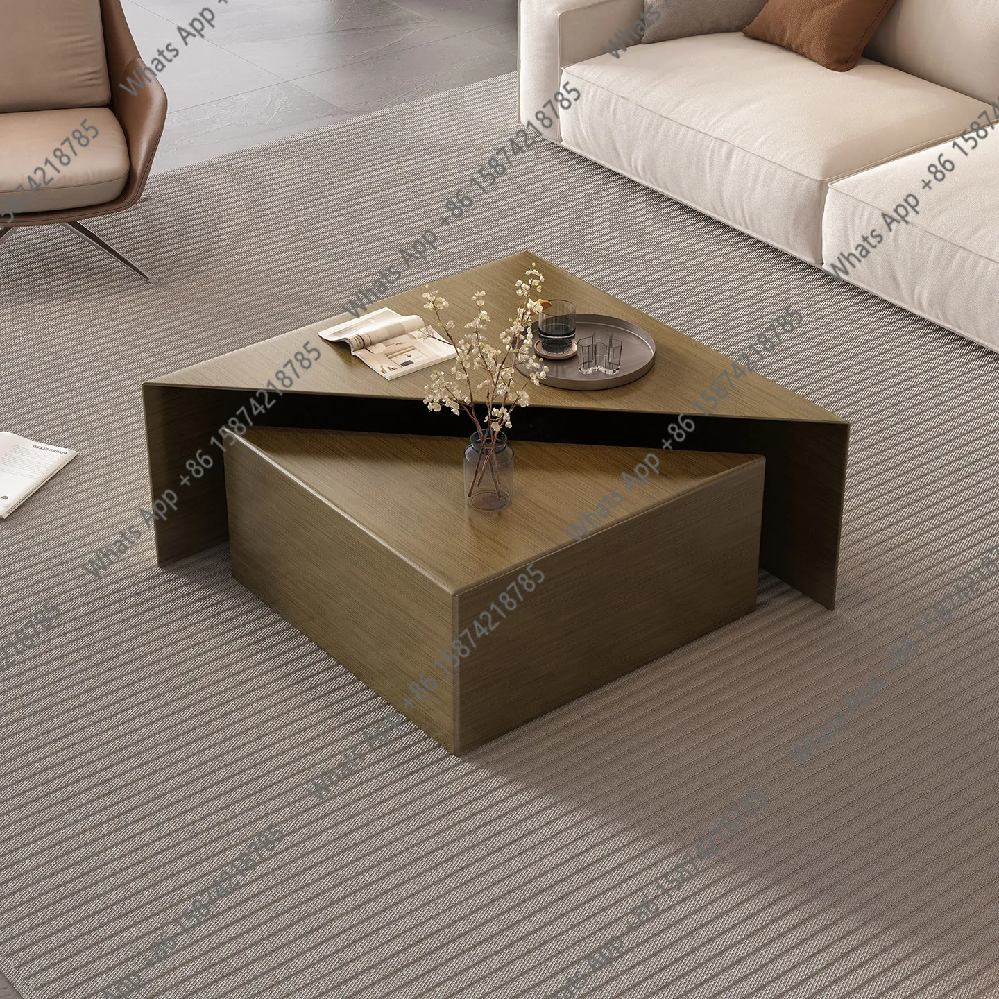 Italian light luxury stainless steel special-shaped coffee table designer high-end custom size coffee table combination
Italian light luxury stainless steel special-shaped coffee table designer high-end custom size coffee table combination
