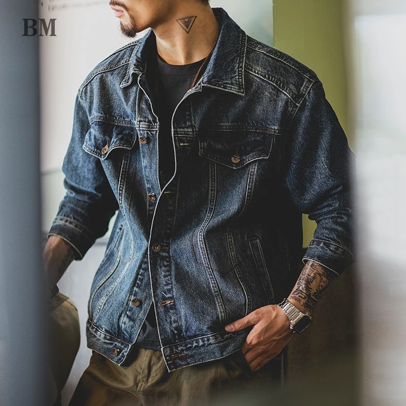 Men's American Vintage Washed Distressed Blue Denim Jacket plus Size Heavyweight Classic Workwear Spring Amekaji Streetwear
Men's American Vintage Washed Distressed Blue Denim Jacket plus Size Heavyweight Classic Workwear Spring Amekaji Streetwear
