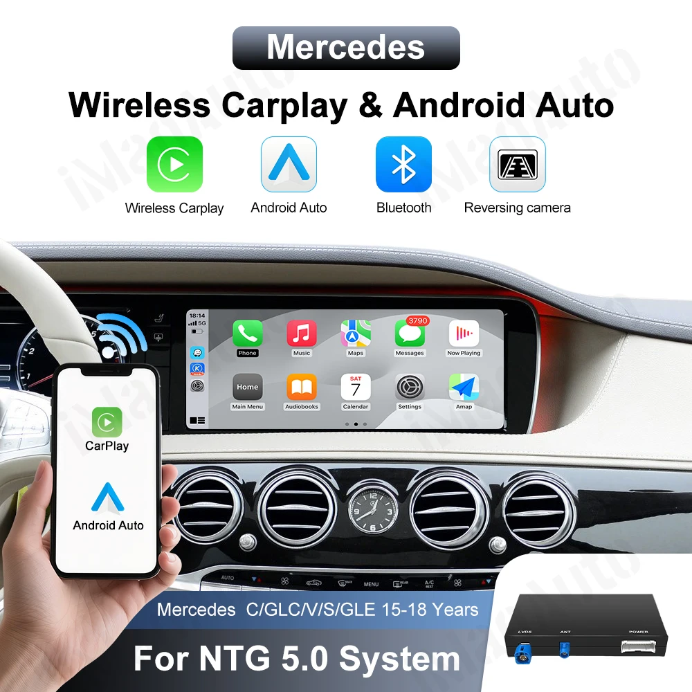 iManAuto Wireless CarPlay Interface for Mercedes Benz S Class W222 GLC C W205 2014-2018 with Android Auto Module Box
iManAuto Wireless CarPlay Interface for Mercedes Benz S Class W222 GLC C W205 2014-2018 with Android Auto Module Box