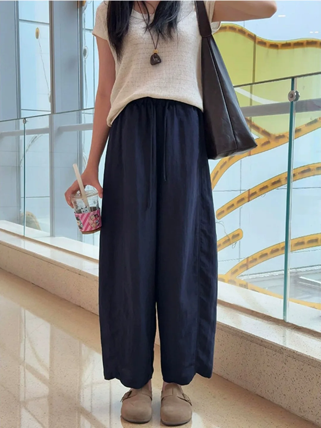 Loose Cotton Linen Ice Silk Balloon Pants Women's High Waist Wide Leg Casual Trousers Korean Style Color Summer Pants
Loose Cotton Linen Ice Silk Balloon Pants Women's High Waist Wide Leg Casual Trousers Korean Style Color Summer Pants