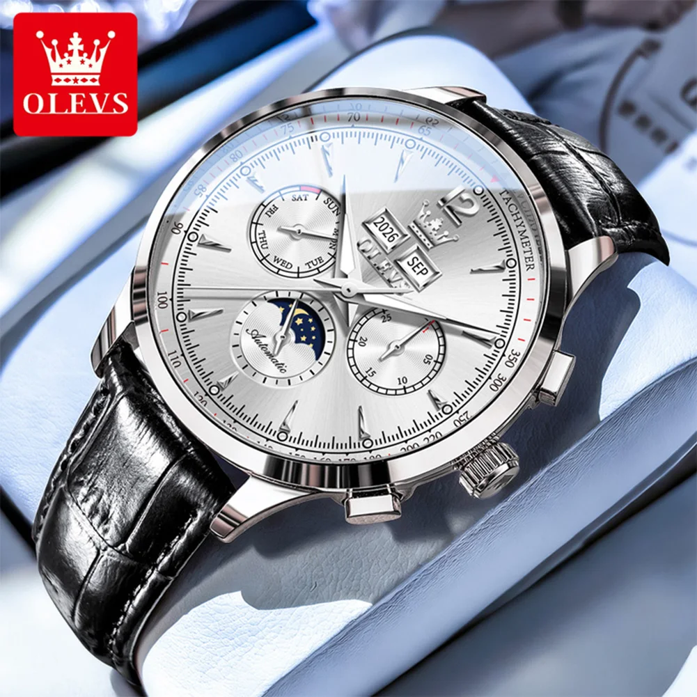OLEVS 7128 Top Brand Men's Automatic Watch Multi-functional Chronograph High end Mechanical Men's Watches
OLEVS 7128 Top Brand Men's Automatic Watch Multi-functional Chronograph High end Mechanical Men's Watches