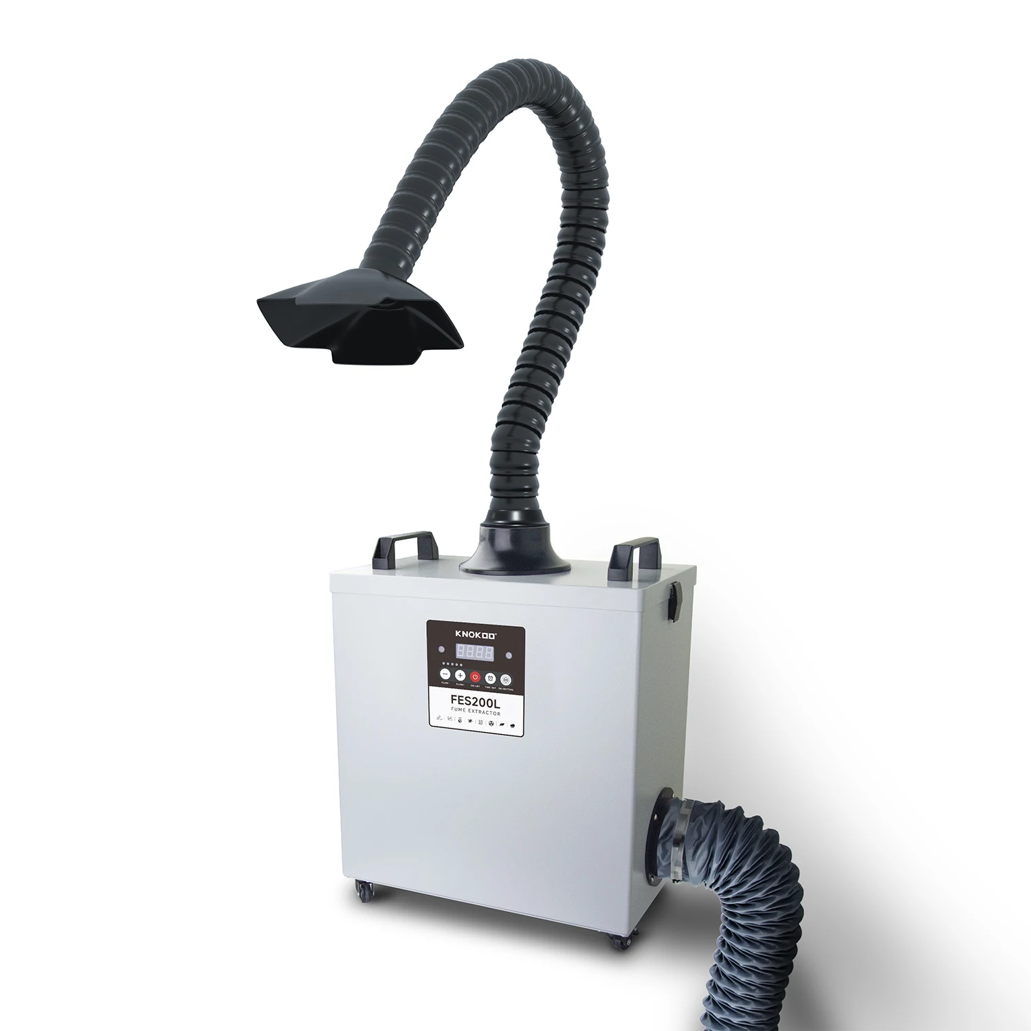 Laser Fume Extractor 220W FES200L Solder Smoke Absorber Welding Laser Engraving with a Duct Hose to Put Filtered Air to Outdoor
Laser Fume Extractor 220W FES200L Solder Smoke Absorber Welding Laser Engraving with a Duct Hose to Put Filtered Air to Outdoor