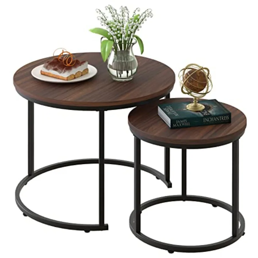Living room nesting coffee table set: round metal frame tables in matte black, sturdy industrial design for modern apartments a
Living room nesting coffee table set: round metal frame tables in matte black, sturdy industrial design for modern apartments a