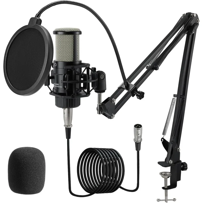 Конденсаторный микрофон XLR, профессиональный комплект кардиоидного записывающего микрофона с диафрагмой 25 мм для потоковой передачи, подкастинга, Si
Конденсаторный микрофон XLR, профессиональный комплект кардиоидного записывающего микрофона с диафрагмой 25 мм для потоковой передачи, подкастинга, Si