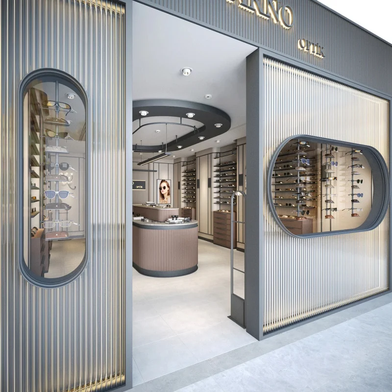 custom.Fashion Optical Shop Interior Decoration Luxurious Metal Reception Desk Shelves Optical Stores Wall Mount Eyeglass Di
custom.Fashion Optical Shop Interior Decoration Luxurious Metal Reception Desk Shelves Optical Stores Wall Mount Eyeglass Di