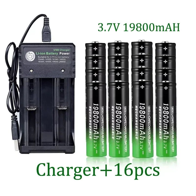 2026 New 3.7V 19800mAh 18650 Battery Rechargeable Li-Ion Battery with Charger for Led Flashlight Batery Litio Battery+ Charger
2026 New 3.7V 19800mAh 18650 Battery Rechargeable Li-Ion Battery with Charger for Led Flashlight Batery Litio Battery+ Charger