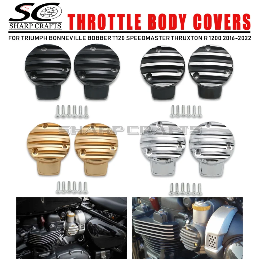 Ribbed Throttle Body Covers Kit For Triumph Bonneville T120 Thruxton 1200 R 16-2022 Speedmaster 2018-2022 Bobber black 2017-2022
Ribbed Throttle Body Covers Kit For Triumph Bonneville T120 Thruxton 1200 R 16-2022 Speedmaster 2018-2022 Bobber black 2017-2022