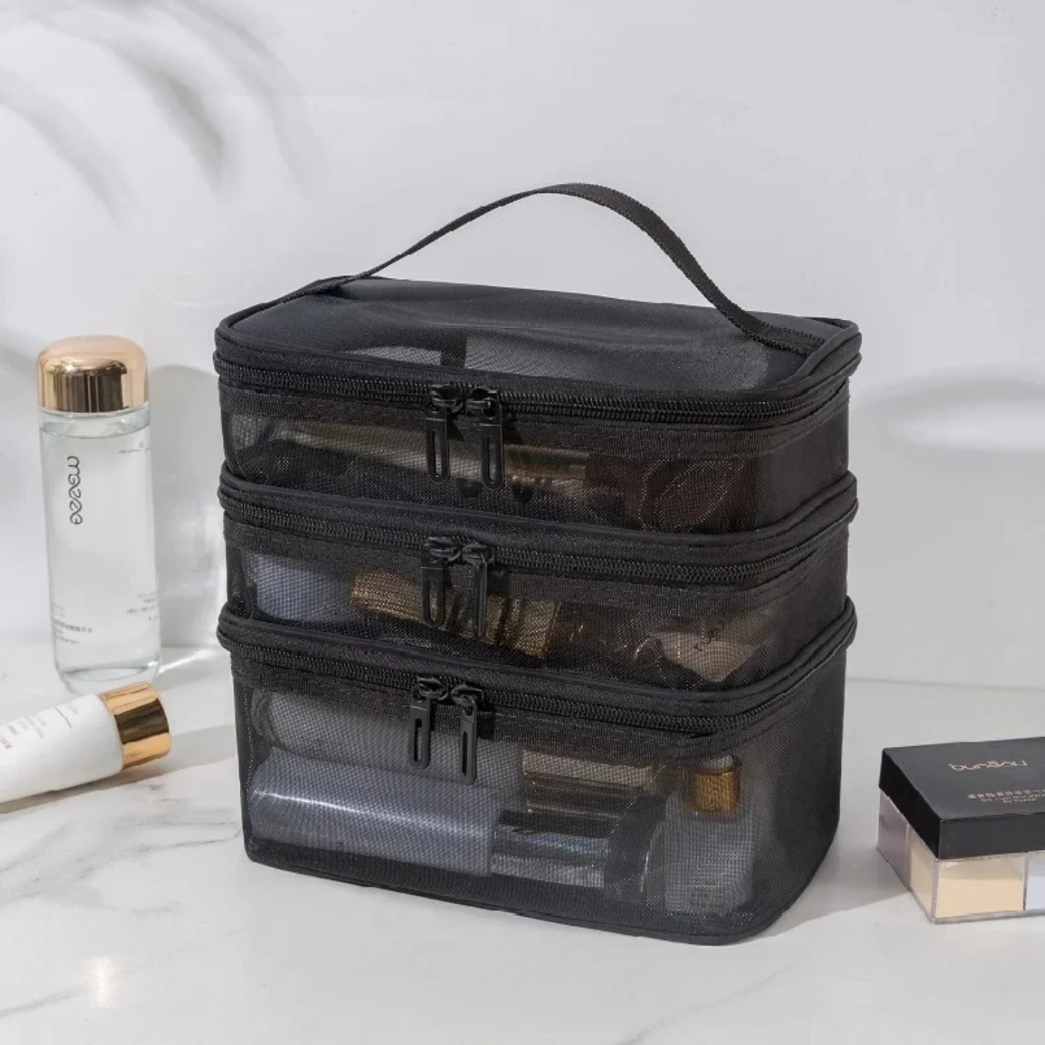 Travel Mesh Wash Makeup Organizer Cosmetics Make Skincare Box Plastic Container Handbag Women Men Bathroom
Travel Mesh Wash Makeup Organizer Cosmetics Make Skincare Box Plastic Container Handbag Women Men Bathroom