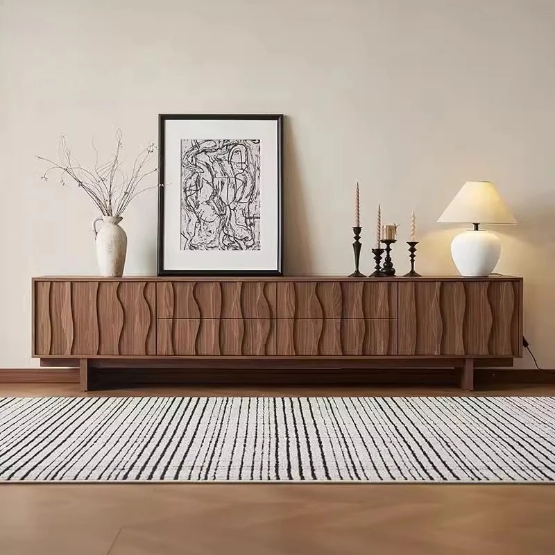 Solid wood TV cabinet and coffee table combination black walnut living room floor-to-ceiling furniture
Solid wood TV cabinet and coffee table combination black walnut living room floor-to-ceiling furniture