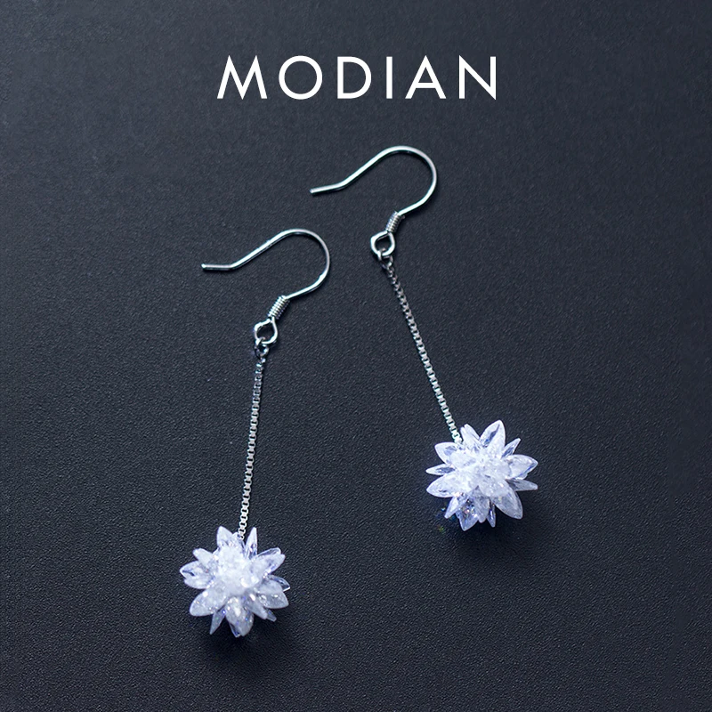 Modian Genuine 100% 925 Sterling Silver Long Chain Snowflake Crystal Drop Earrings Fashion Dangle Ear For Women Charm Jewelry
Modian Genuine 100% 925 Sterling Silver Long Chain Snowflake Crystal Drop Earrings Fashion Dangle Ear For Women Charm Jewelry