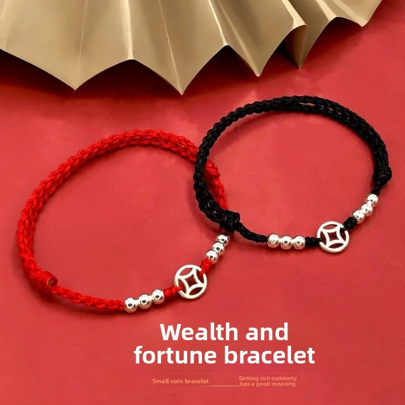 Hot selling S999 sterling silver hand rope women's transfer bead bracelet simple and versatile retro couple red rope bracelet
Hot selling S999 sterling silver hand rope women's transfer bead bracelet simple and versatile retro couple red rope bracelet