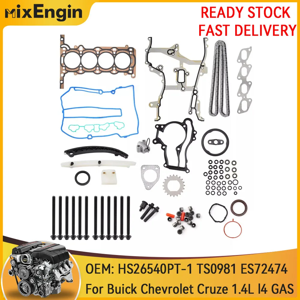 Engine Full Gasket Set Bolts & Timing Chain Kit Fit 1.4 L T For GM Buick Encorde Chevrolet Cruze Sonic Trax GMC 1.4L 1.4T GAS
Engine Full Gasket Set Bolts & Timing Chain Kit Fit 1.4 L T For GM Buick Encorde Chevrolet Cruze Sonic Trax GMC 1.4L 1.4T GAS