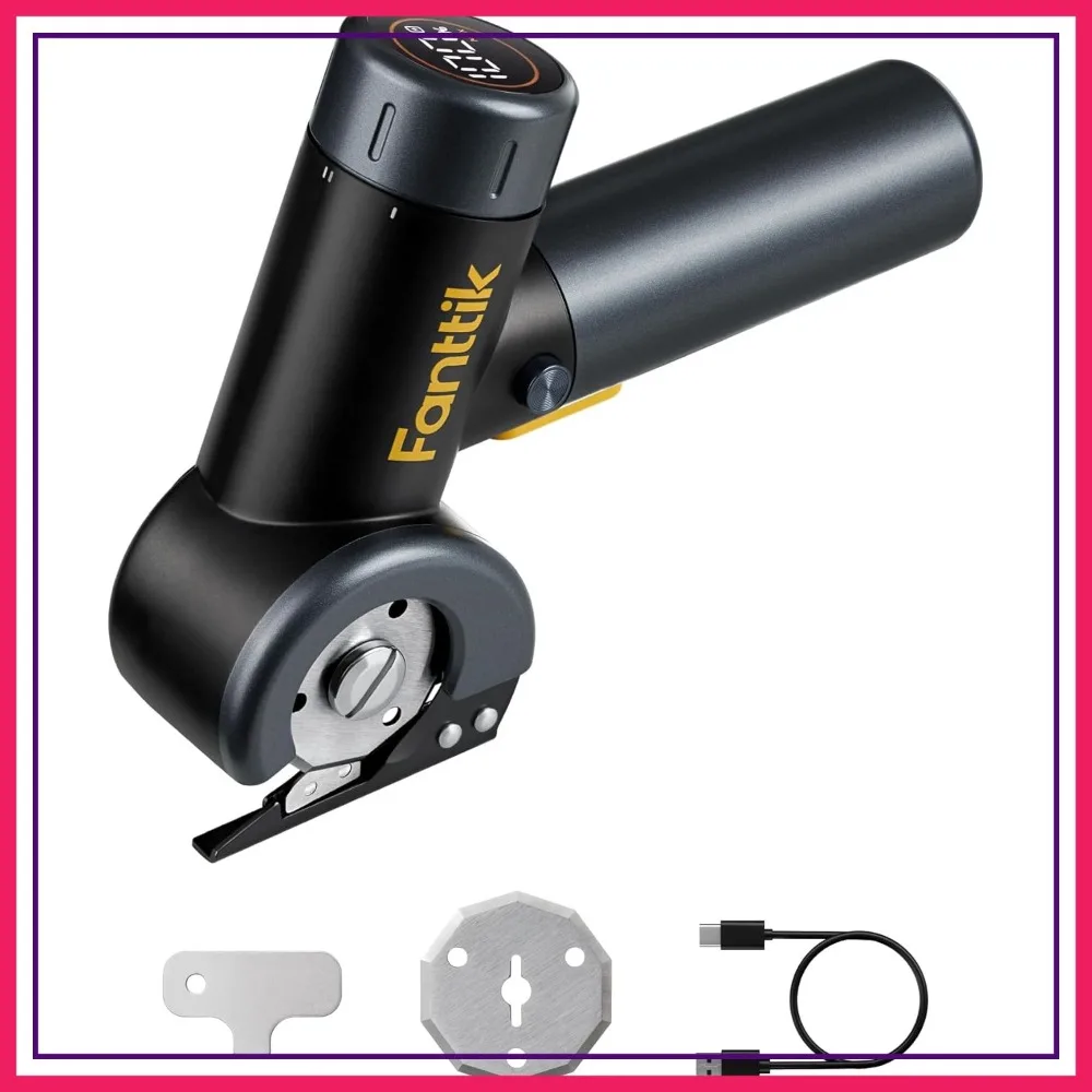 Cordless Electric Scissors with LED Display, Type-C Rechargeable, EasySwap Blade Change, for Cardboard Box Carpet Leather, Black
Cordless Electric Scissors with LED Display, Type-C Rechargeable, EasySwap Blade Change, for Cardboard Box Carpet Leather, Black