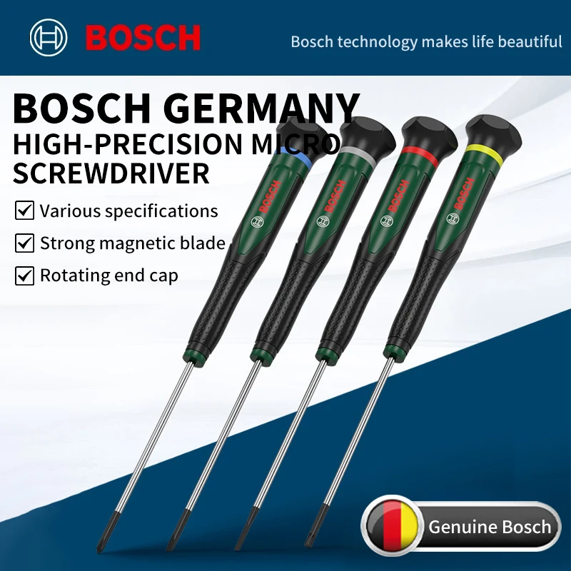 BOSCH Screwdriver Set 8/13 Pieces,S2 Steel Material,with Strong Magnetic Screwdriver Head and Anti Roll Design
BOSCH Screwdriver Set 8/13 Pieces,S2 Steel Material,with Strong Magnetic Screwdriver Head and Anti Roll Design