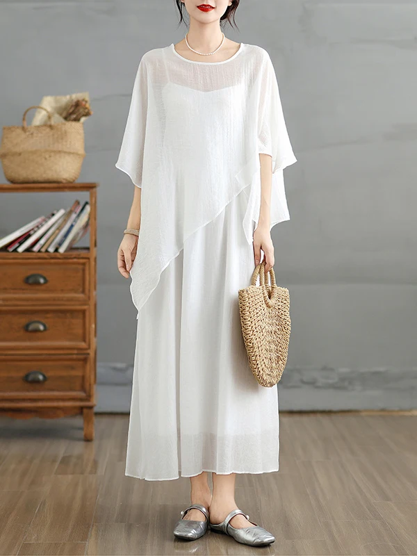 Faionable Pure Color Long Sve Set Casual Loose Two-Piece Suit Summer Slimming Dr Sun Protection Asymmetrical Design
Faionable Pure Color Long Sve Set Casual Loose Two-Piece Suit Summer Slimming Dr Sun Protection Asymmetrical Design