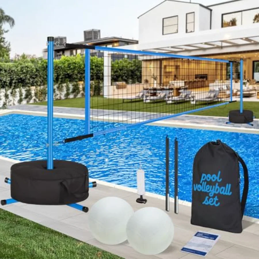 Pool Volleyball Net Set for Inground/Above Ground Pools with Sand-Filled Weighted Base, 15-27ft Adjustable Anti-Sagging Net, 2
Pool Volleyball Net Set for Inground/Above Ground Pools with Sand-Filled Weighted Base, 15-27ft Adjustable Anti-Sagging Net, 2