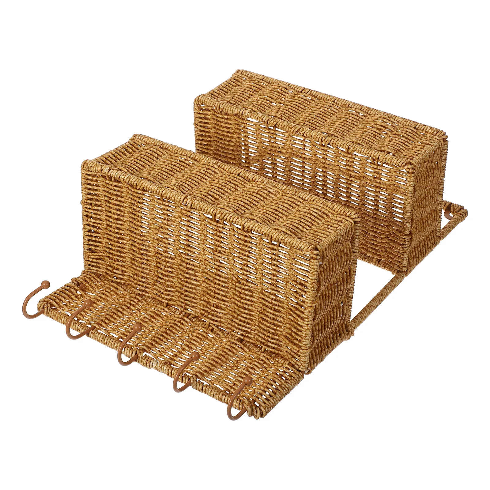 Woven Basket Simulation Rattan Fruit Hanging Storage Multi-Layered Wall Mounted Shelf Hooks Kitchen Organizer
Woven Basket Simulation Rattan Fruit Hanging Storage Multi-Layered Wall Mounted Shelf Hooks Kitchen Organizer