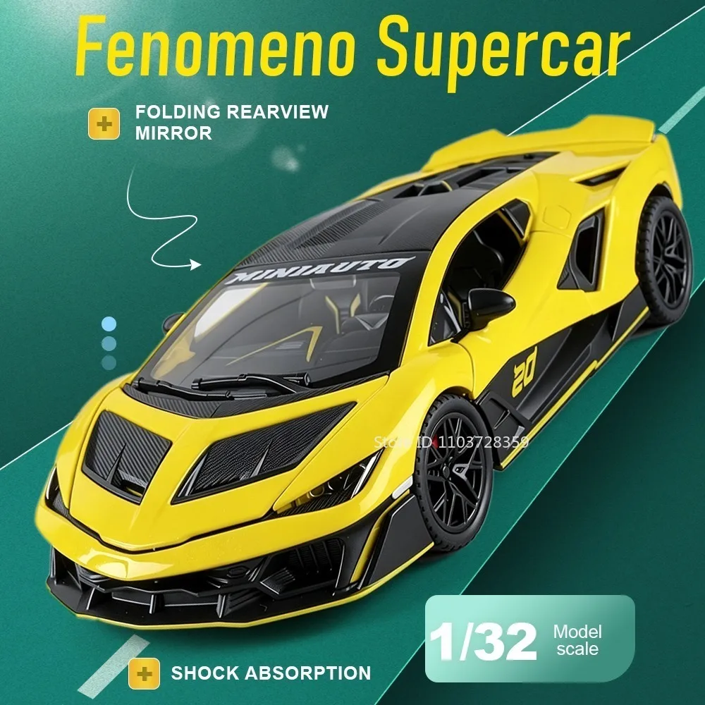 1:32 Fenomeno V12 Miniature Supercar Toy Models Metal Diecast Doors Opened Pull Back Sound Light Popular Sports Cars for Kids
1:32 Fenomeno V12 Miniature Supercar Toy Models Metal Diecast Doors Opened Pull Back Sound Light Popular Sports Cars for Kids