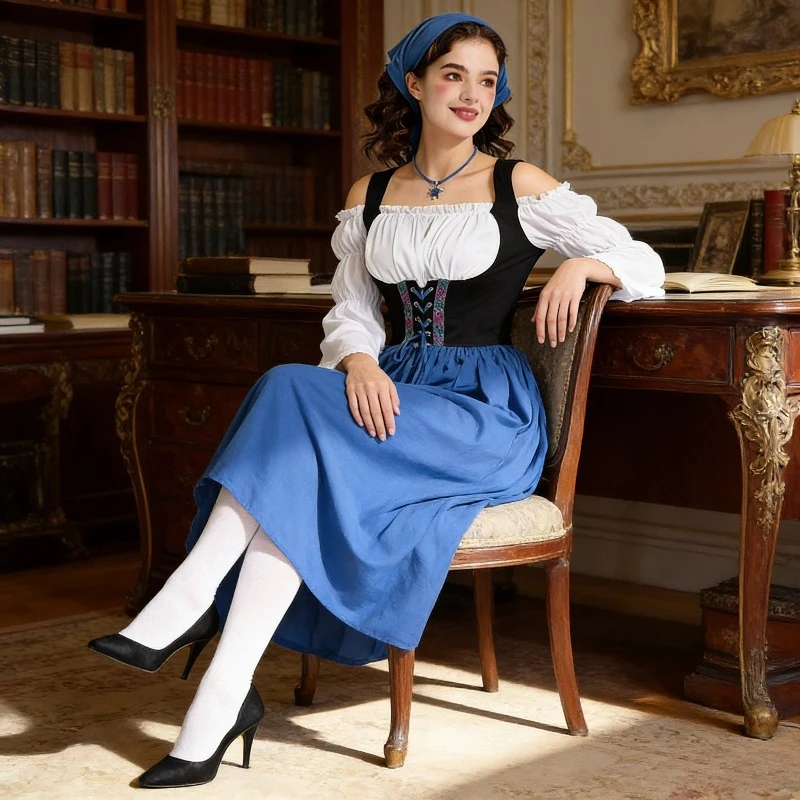 Oktoberfest Long Dress Medieval Maid Costume Adult Halloween Family Performance Dress
Oktoberfest Long Dress Medieval Maid Costume Adult Halloween Family Performance Dress