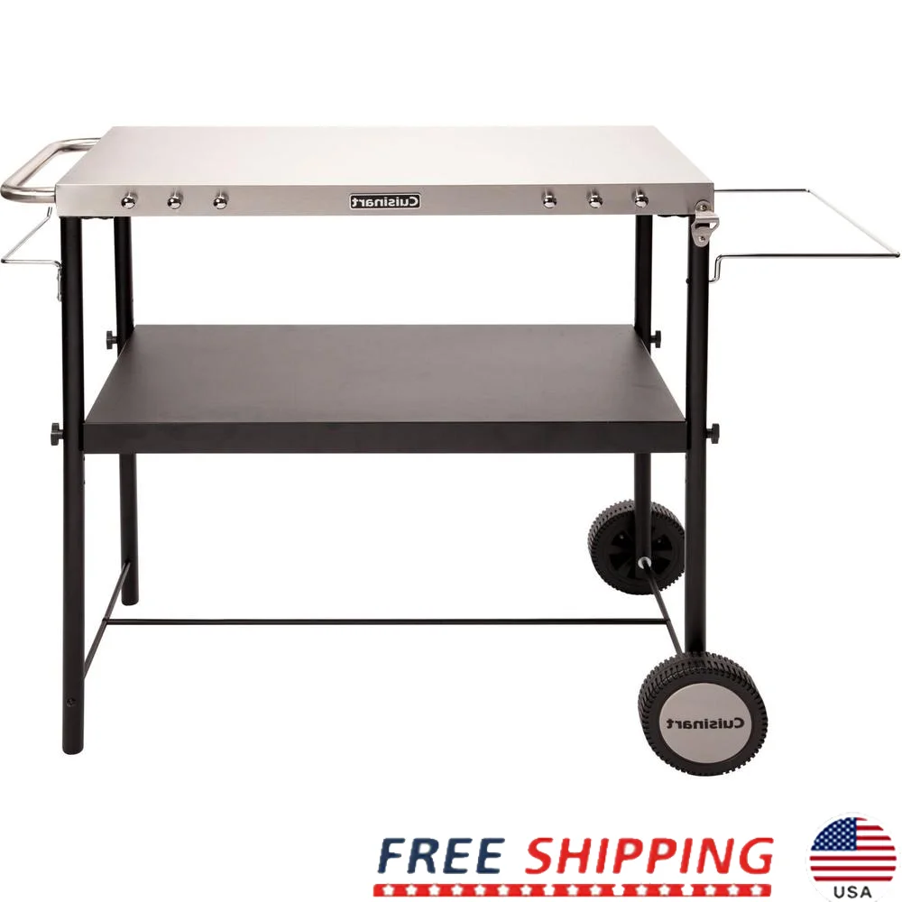 Outdoor BBQ Prep Cart Stainless Steel Work Table with Adjustable Shelf Paper Towel Holder Trash Bag Holder Tool Hooks Portable
Outdoor BBQ Prep Cart Stainless Steel Work Table with Adjustable Shelf Paper Towel Holder Trash Bag Holder Tool Hooks Portable