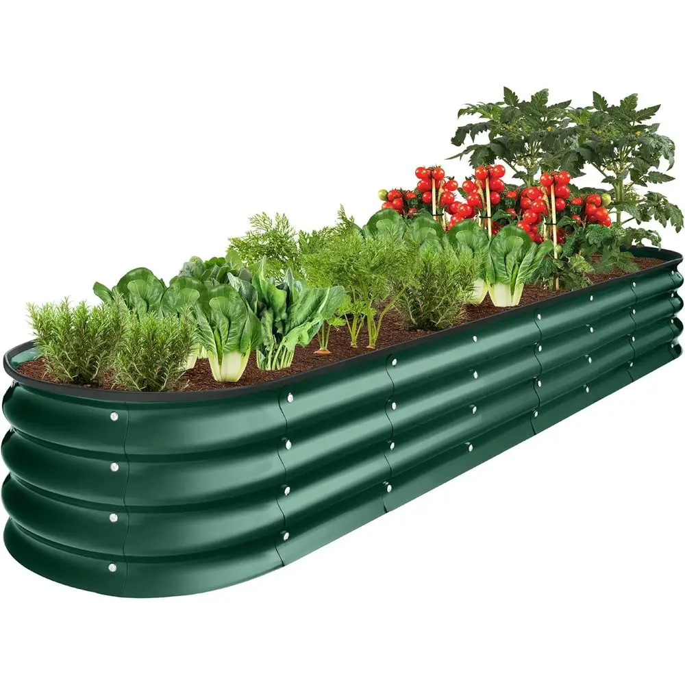 Oval Outdoor Metal Raised Garden Bed, 108 Gallon Capacity, Ideal for Deep Root Plants, Flowers, Herbs, and Succulents
Oval Outdoor Metal Raised Garden Bed, 108 Gallon Capacity, Ideal for Deep Root Plants, Flowers, Herbs, and Succulents