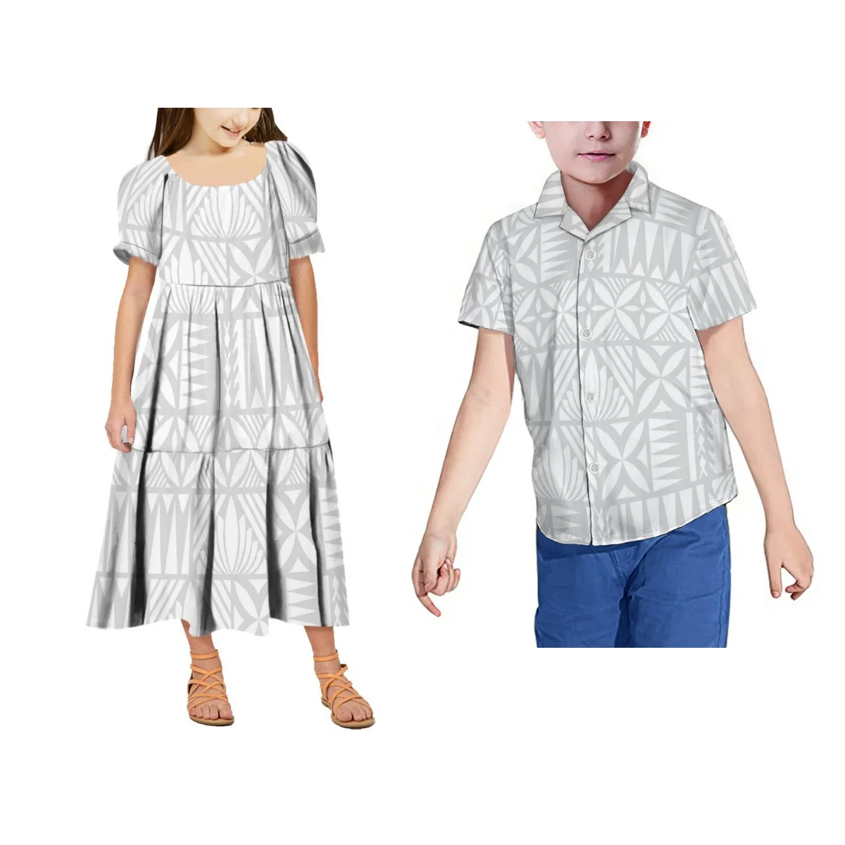 Kids O-Neck Cute Bubble Sleeve Long Dress Kids Printed Fiji Shirt Polynesian Children’S Shirt And Dress Sets Matching
Kids O-Neck Cute Bubble Sleeve Long Dress Kids Printed Fiji Shirt Polynesian Children’S Shirt And Dress Sets Matching