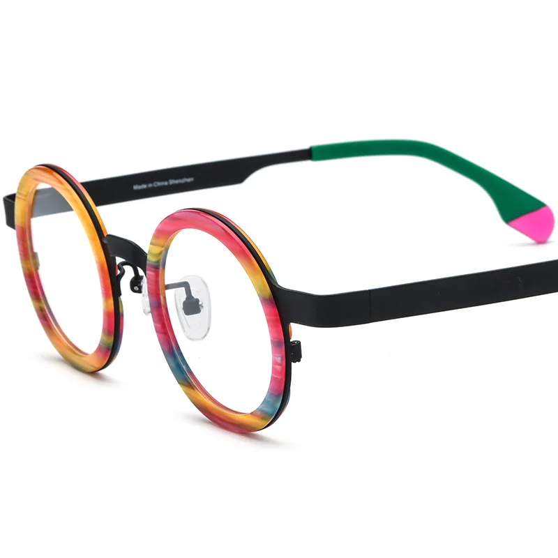 Multicolor Titanium Acetate Handmade Eyeglasses Frames Optical Prescription Round Personalized Men and Ladies Eyeglasses
Multicolor Titanium Acetate Handmade Eyeglasses Frames Optical Prescription Round Personalized Men and Ladies Eyeglasses